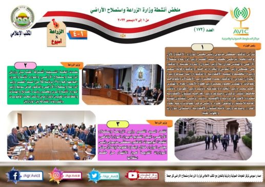وزارة الزراعة واستصلاح الأراضي: بالانفوجراف والفيديو| الزراعة في أسبوع نشرة الحصاد رقم ١٧٢ 18921