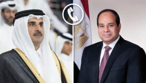 تلقى السيد الرئيس عبد الفتاح السيسي اتصالاً هاتفياً من الشيخ تميم بن حمد آل ثاني، أمير دولة قطر، الذي قدم