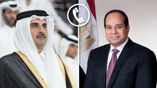 تلقى السيد الرئيس عبد الفتاح السيسي اتصالاً هاتفياً من الشيخ تميم بن حمد آل ثاني، أمير دولة قطر، الذي قدم 69390