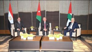الرئيس عبد الفتاح السيسي يشارك في القمة الثلاثية المصرية الأردنية الفلسطينية بمدينة العقبة بالأردن