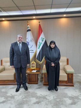 السفير المصري في بغداد يلتقى مع وزير الاتصالات العراقية الدكتورة هيام الياسري ​التقى السفير 92746