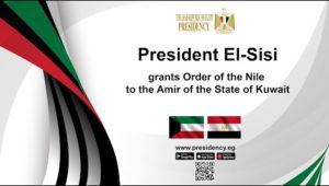 President El-Sisi grants Order of the Nile to the Amir of the State of Kuwait