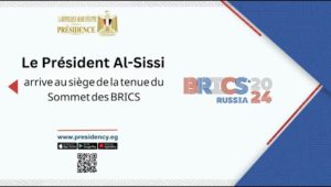 Le Président Al-Sissi arrive au siège de la tenue du sommet des BRICS