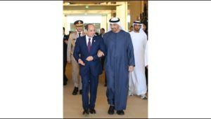 الرئيس عبد الفتاح السيسي يلتقي رئيس دولة الإمارات العربية المتحدة في مطار أبو ظبي الدولي