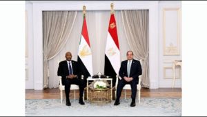 الرئيس عبد الفتاح السيسي يستقبل رئيس مجلس السيادة السوداني بمدينة العلمين