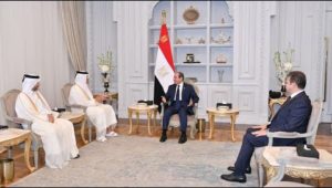 السيد الرئيس يستقبل رئيس مجلس الوزراء وزير الخارجية بدولة قطر ورئيس جهاز أمن الدولة القطري