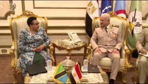 الفريق أول عبدالمجيد صقر القائد العام للقوات المسلحة يلتقى وزير الدفاع والخدمة الوطنية التنزانية