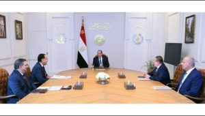 السيد الرئيس يجتمع برئيس مجلس الوزراء ومحافظ البنك المركزي ومستشار رئيس الجمهورية للشئون المالية