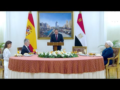 السيد الرئيس والسيدة قرينته يستقبلان ملك وملكة إسبانيا في أول زيارة لجمهورية مصر العربية hqdefaul 52