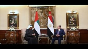 الرئيس عبد الفتاح السيسي يستقبل رئيس دولة الإمارات العربية المتحدة بمطار القاهرة الدولي