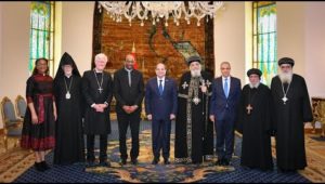 السيد الرئيس يستقبل وفد مجلس الكنائس العالمي ويطلع على التقرير السنوي لأنشطة صندوق تكريم الشهداء